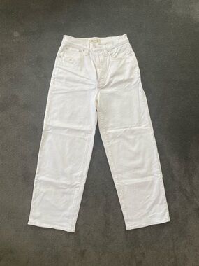 Madewell White High-Rise Straight Jeans